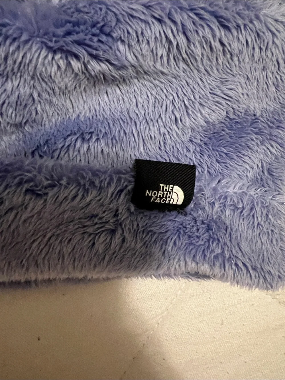 The North Face Plush Fuzzy Beanie in Periwinkle
